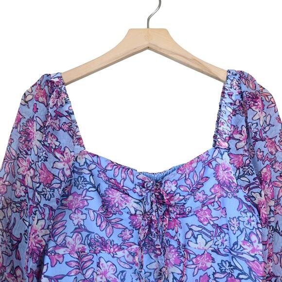 French Connection Womens M Hallie Peplum Halter Top in Placid Blue NEW - Picture 4 of 11